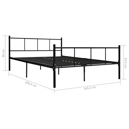 Bed Frame Black Metal 160X200 Cm