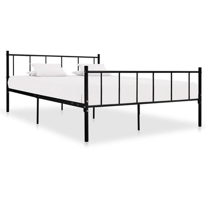 Bed Frame Without Mattress Black Metal 180X200 Cm Super King