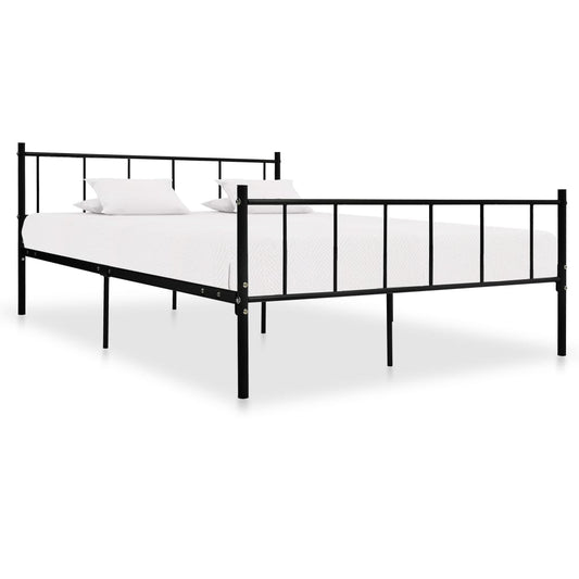 Bed Frame Without Mattress Black Metal 180X200 Cm Super King