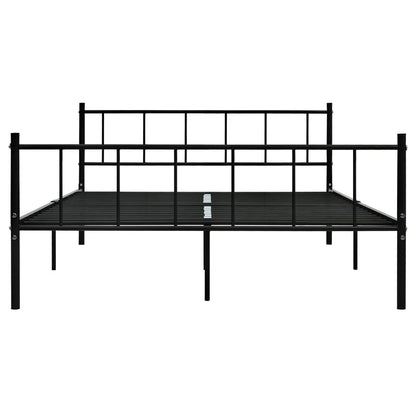 Bed Frame Without Mattress Black Metal 180X200 Cm Super King