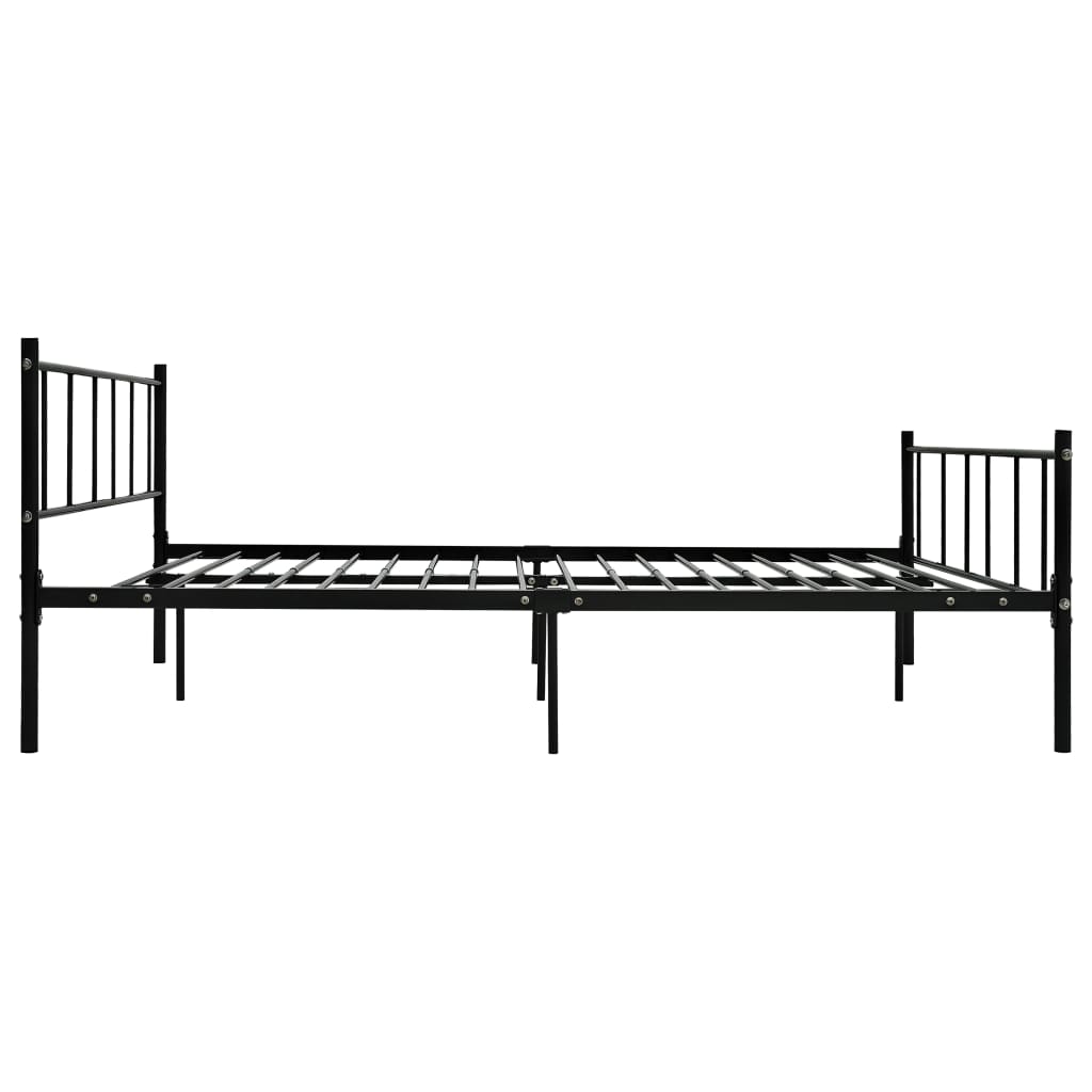 Bed Frame Without Mattress Black Metal 180X200 Cm Super King