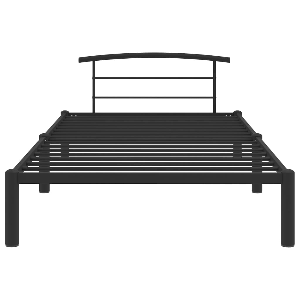 284656 Bed Frame Without Mattress Black Metal 90X200 Cm