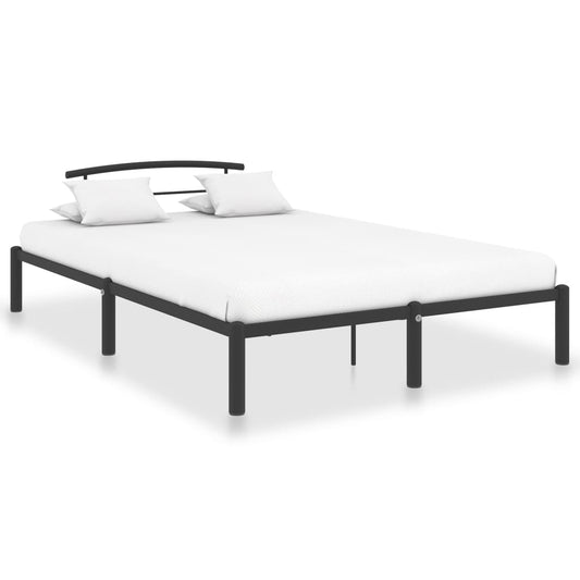 284658 Bed Frame Without Mattress Black Metal 120X200 Cm