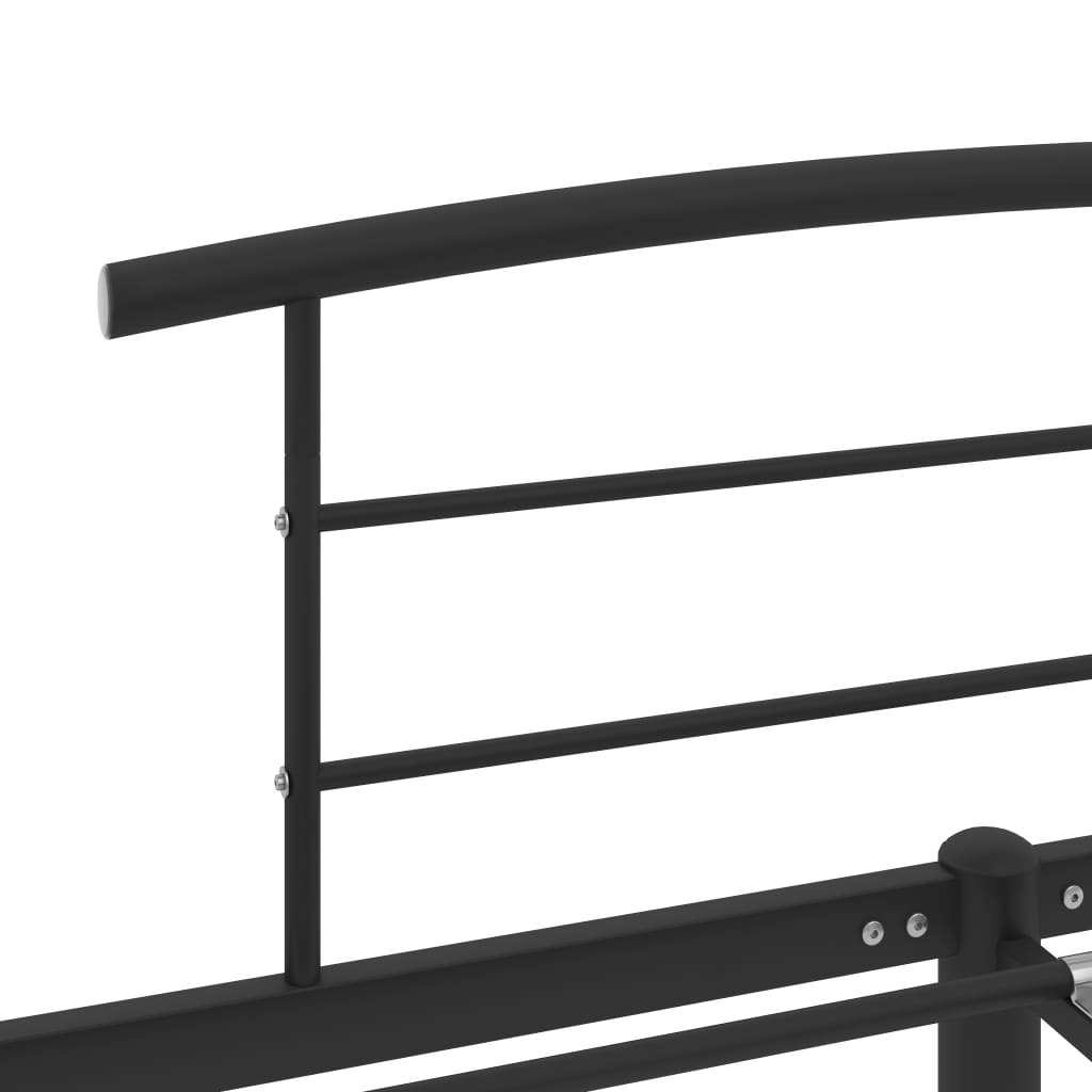 284658 Bed Frame Without Mattress Black Metal 120X200 Cm