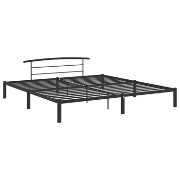 Bed Frame Black Metal 180X200 Cm Super King