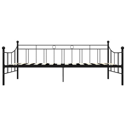 284669 Daybed Frame Without Mattress Black Metal 90X200 Cm