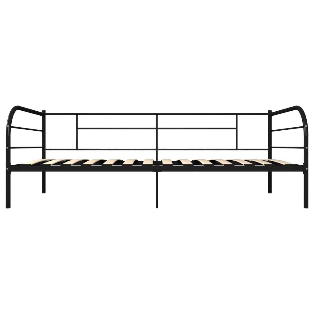 284673 Daybed Frame Without Mattress Black Metal 90X200 Cm