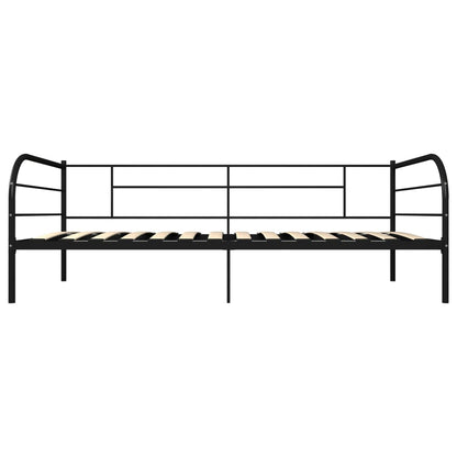 284673 Daybed Frame Without Mattress Black Metal 90X200 Cm