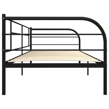 284673 Daybed Frame Without Mattress Black Metal 90X200 Cm