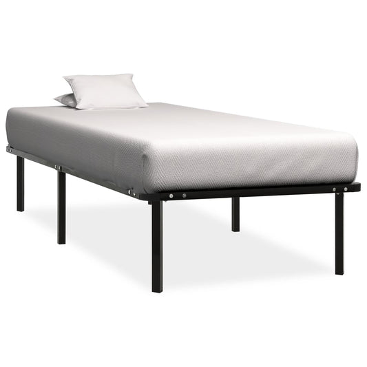 Bed Frame Without Mattress Black Metal 100X200 Cm