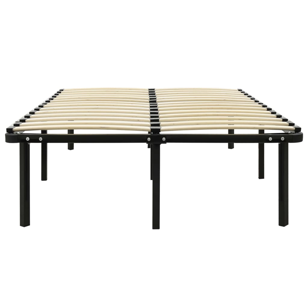 Bed Frame Black Metal 140X200 Cm