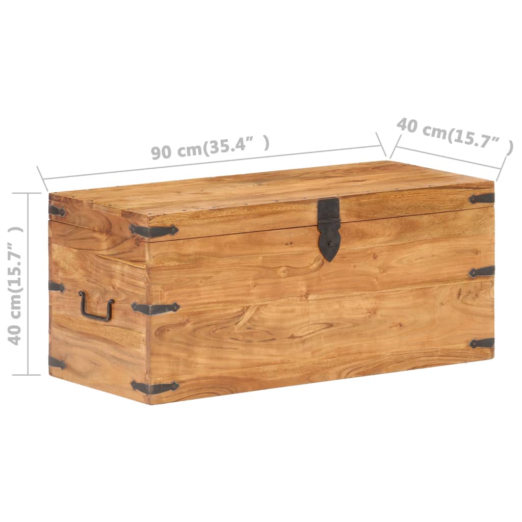 Chest 90X40X40 Cm Solid Acacia Wood