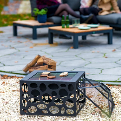 Redfire Fire Pit With Bbq Grill Mikor Black