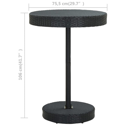 Garden Table Black 75.5X106 Cm Poly Rattan