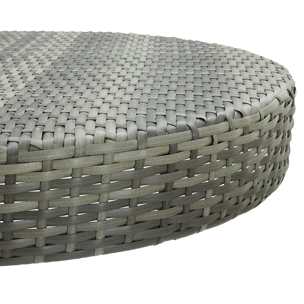 Garden Table Grey 75.5X106 Cm Poly Rattan