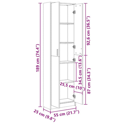 Hallway Wardrobe White 55X25X189 Cm Engineered Wood