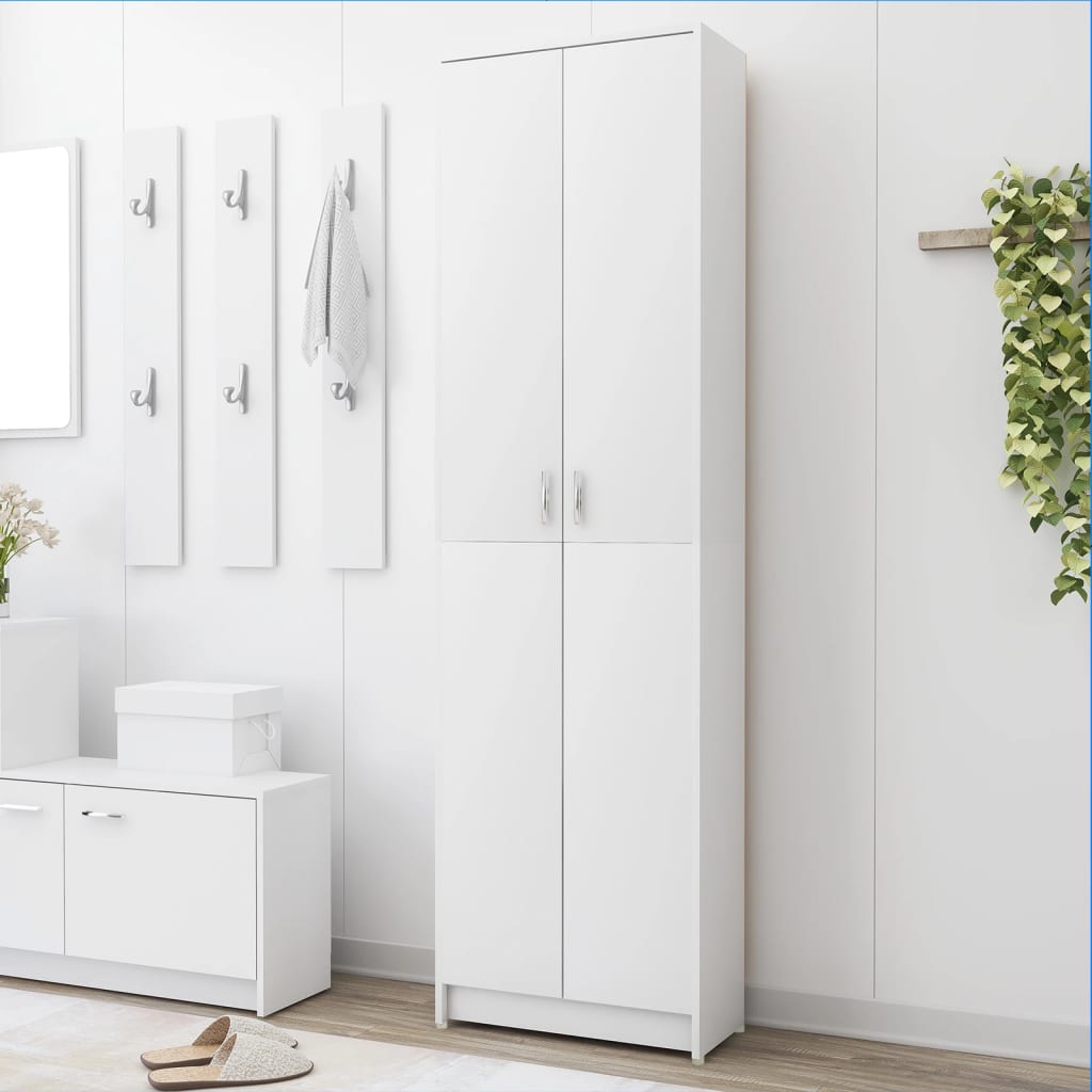 Hallway Wardrobe White 55X25X189 Cm Engineered Wood