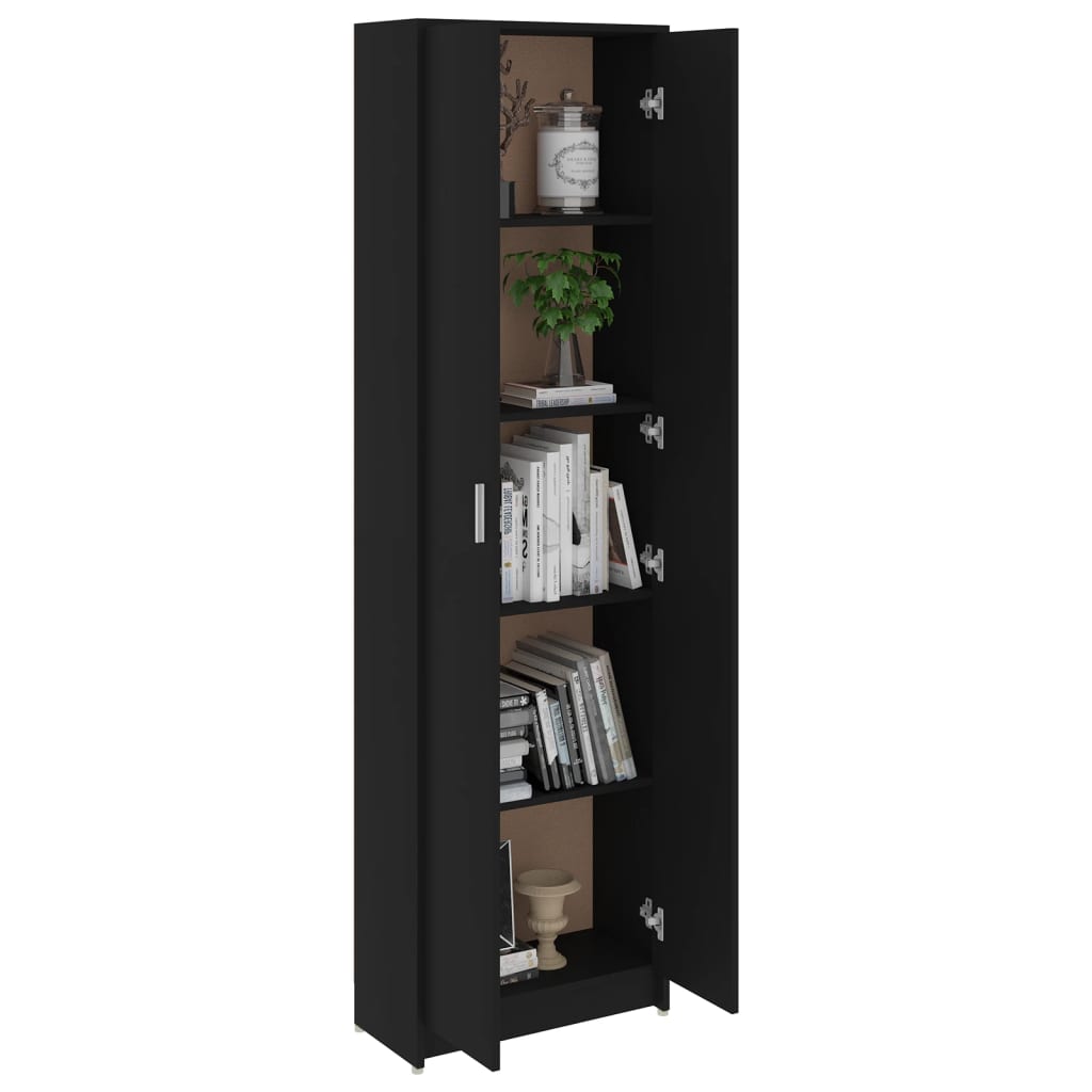 Hallway Wardrobe Black 55X25X189 Cm Engineered Wood