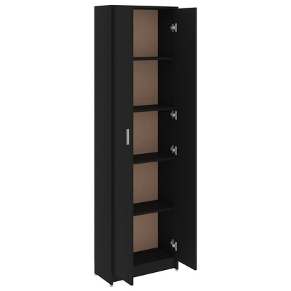 Hallway Wardrobe Black 55X25X189 Cm Engineered Wood