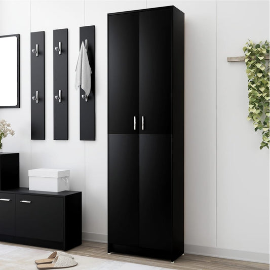 Hallway Wardrobe Black 55X25X189 Cm Engineered Wood