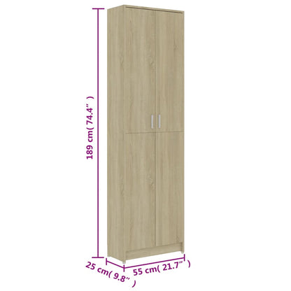 Hallway Wardrobe Sonoma Oak 55X25X189 Cm Engineered Wood