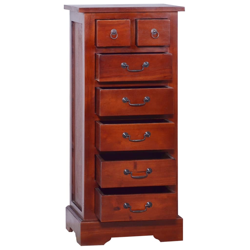 Chest Of Drawers Classical Brown 45X35X100Cm Solid Mahogany Wood