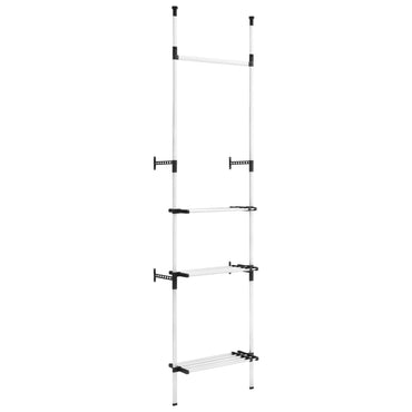 Telescopic Wardrobe System With Rods And Shelf Aluminium