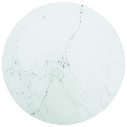 Table Top White ?60X0.8 Cm Tempered Glass With Marble Design