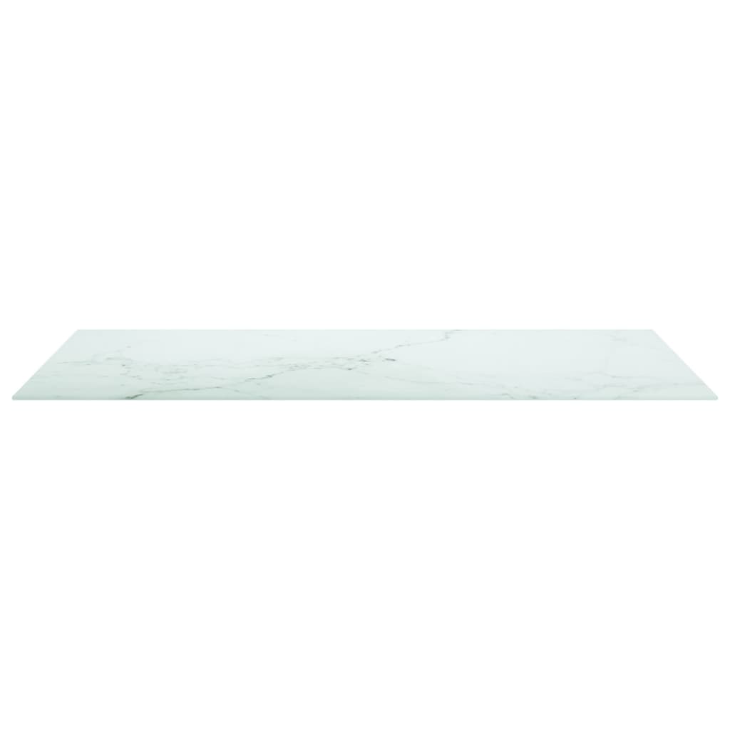 Table Top White 120X65 Cm 8Mm Tempered Glass With Marble Design