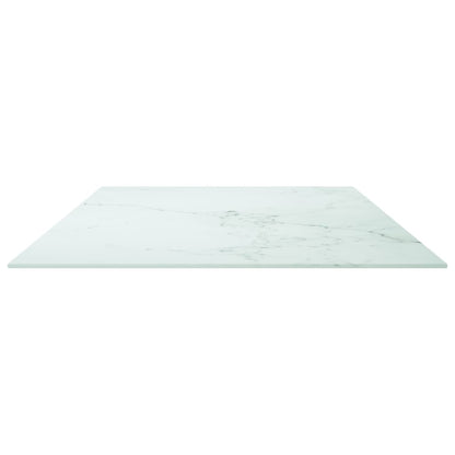 Table Top White 120X65 Cm 8Mm Tempered Glass With Marble Design