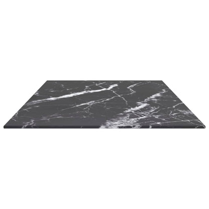 Table Top Black 100X50 Cm 6Mm Tempered Glass With Marble Design