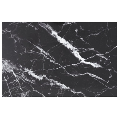 Table Top Black 100X62 Cm 8Mm Tempered Glass With Marble Design