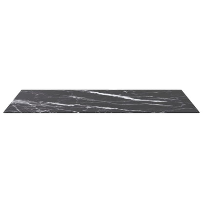 Table Top Black 100X62 Cm 8Mm Tempered Glass With Marble Design