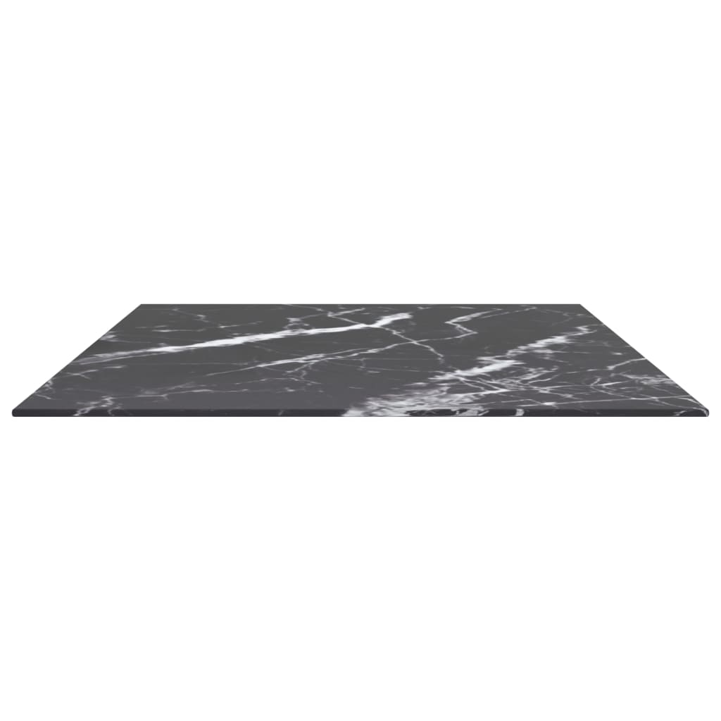 Table Top Black 100X62 Cm 8Mm Tempered Glass With Marble Design