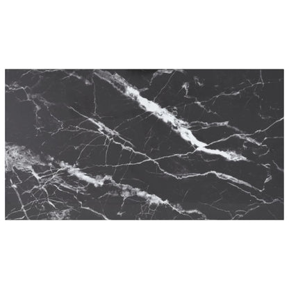 Table Top Black 120X65 Cm 8Mm Tempered Glass With Marble Design