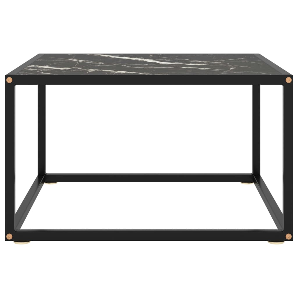 Coffee Table Black With Black Marble Glass 60X60X35 Cm