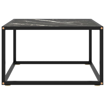 Coffee Table Black With Black Marble Glass 60X60X35 Cm