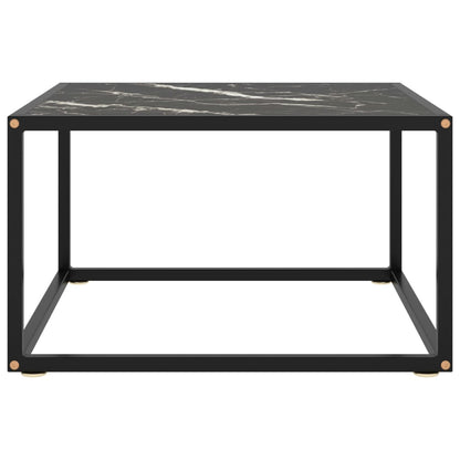 Coffee Table Black With Black Marble Glass 60X60X35 Cm