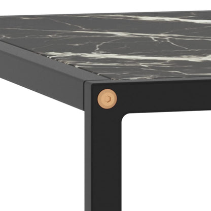 Coffee Table Black With Black Marble Glass 60X60X35 Cm