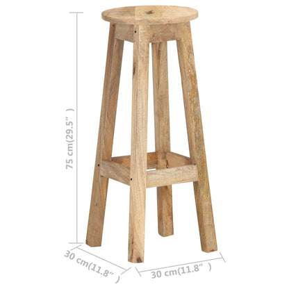 Bar Stools 2 Pcs Solid Mango Wood