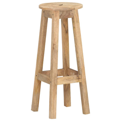 Bar Stools 2 Pcs Solid Mango Wood