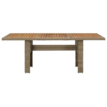 Garden Dining Table Brown 200X100X74 Cm Poly Rattan