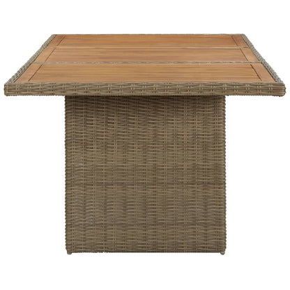 Garden Dining Table Brown 200X100X74 Cm Poly Rattan