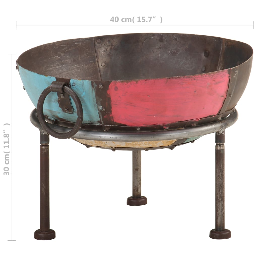 Colourful Rustic Fire Pit Ø 40 Cm Iron