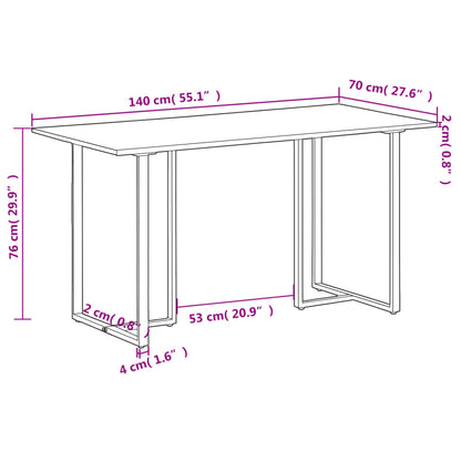 Dining Table 140 Cm Rough Mango Wood