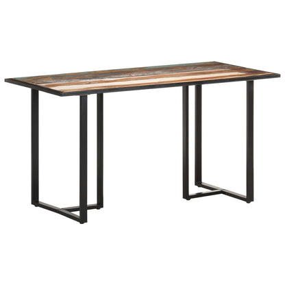 Dining Table 140 Cm Solid Reclaimed Wood