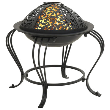 Fire Pit With Poker 49 Cm Steel