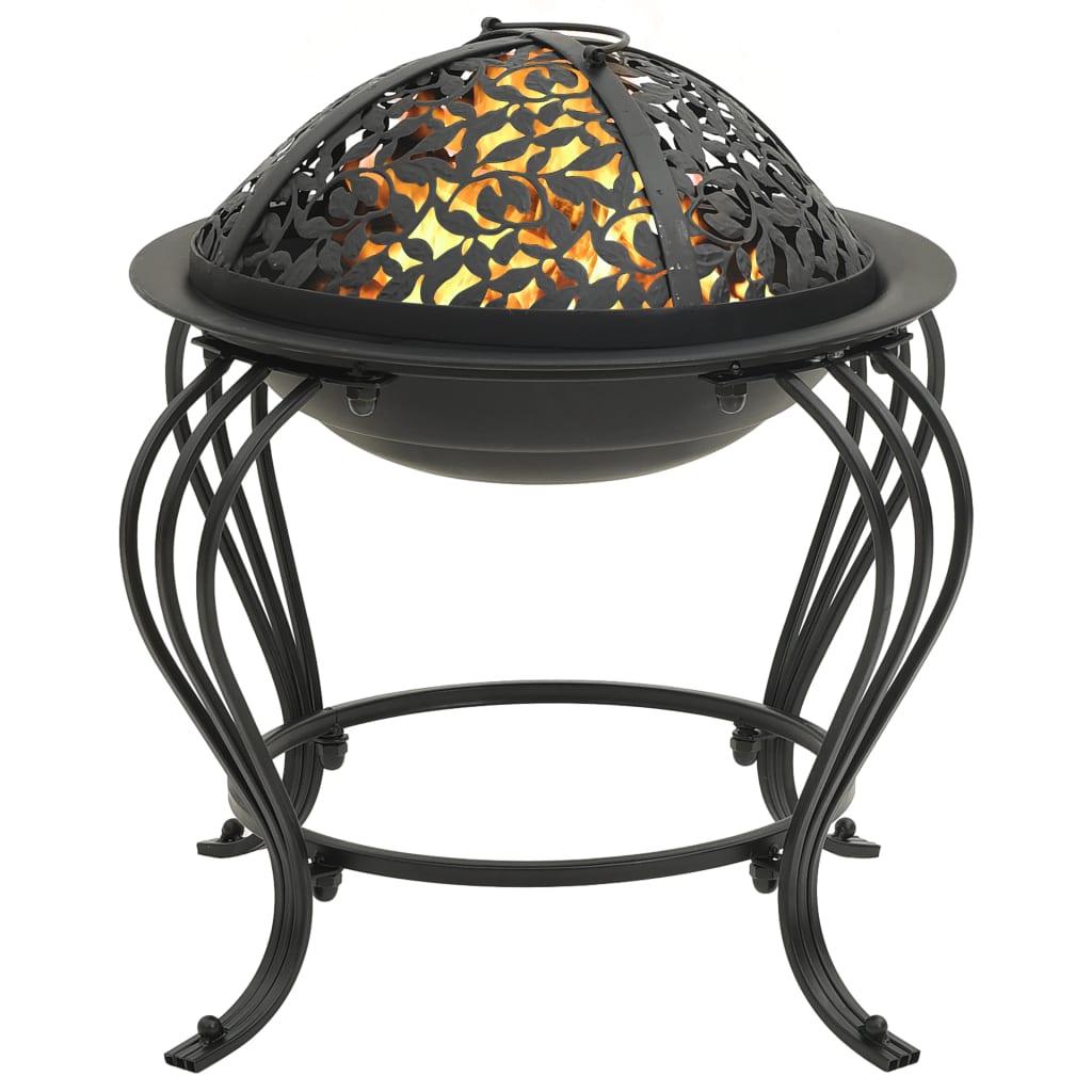 Fire Pit With Poker 49 Cm Steel