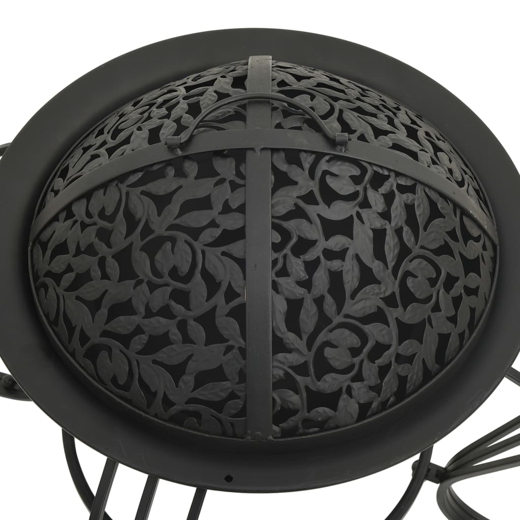 Fire Pit With Poker 49 Cm Steel