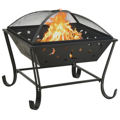 Fire Pit With Poker 62 Cm Xxl Steel